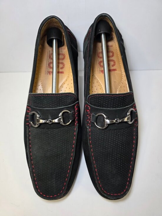 1901 Torino Perforated Black Suede Driving Shoe Men\'s 11 main image 6